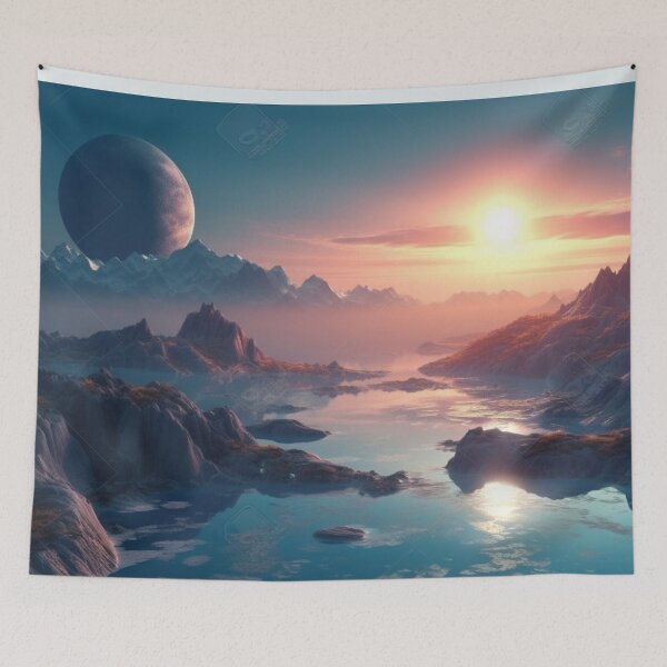 Item preview, Panoramic Art Stunning Sunrise Over Mountains Landscapes Oil Painting A558-40 designed and sold by MPCFICTION.
