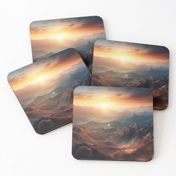 Item preview, Panoramic Art Stunning Sunrise Over Mountains Landscapes Oil Painting A558-41 designed and sold by MPCFICTION.