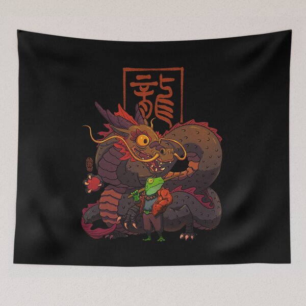 Item preview, Chinese Lunar New Year Dragon and Frog Art With Seal designed and sold by DingHuArt.