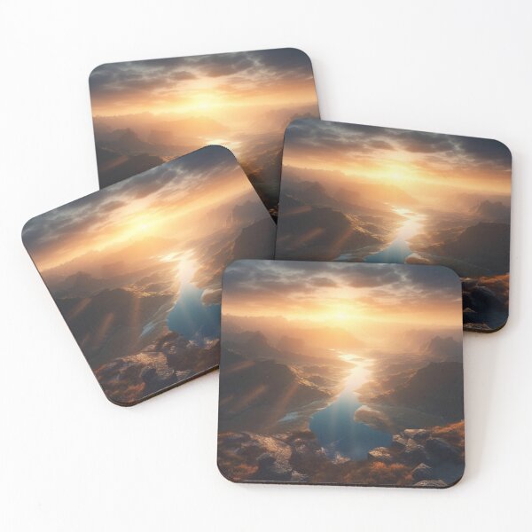 Item preview, Panoramic Art Stunning Sunrise Over Mountains Landscapes Oil Painting A558-42 designed and sold by MPCFICTION.