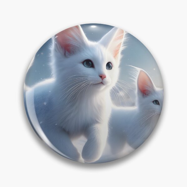 Item preview, White cats with long ears running in snow designed and sold by neonbubblez3.