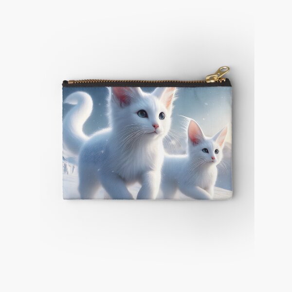 Item preview, White cats with long ears running in snow designed and sold by neonbubblez3.