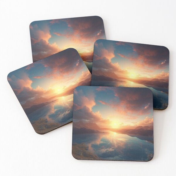 Item preview, Panoramic Art Stunning Sunrise Over Mountains Landscapes Oil Painting A558-43 designed and sold by MPCFICTION.