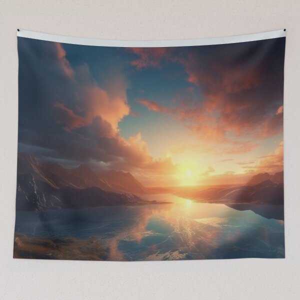Item preview, Panoramic Art Stunning Sunrise Over Mountains Landscapes Oil Painting A558-43 designed and sold by MPCFICTION.