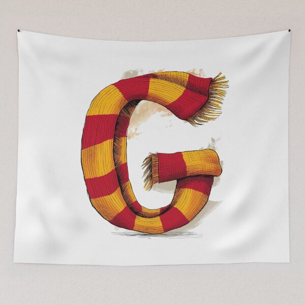 Item preview, Striped Scarf shaped like the letter G - Fantasy designed and sold by Fenay Designs.