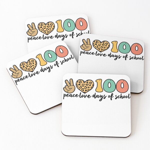 Item preview, Peace Love 100 Days Of School - Leopard Heart   designed and sold by Smix Pixels.