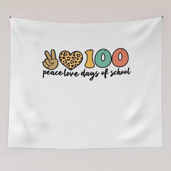 Item preview, Peace Love 100 Days Of School - Leopard Heart   designed and sold by Smix Pixels.