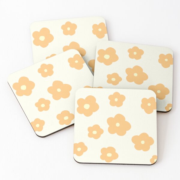Item preview, patrón de flores naranja en fondo beige designed and sold by ArtKar.