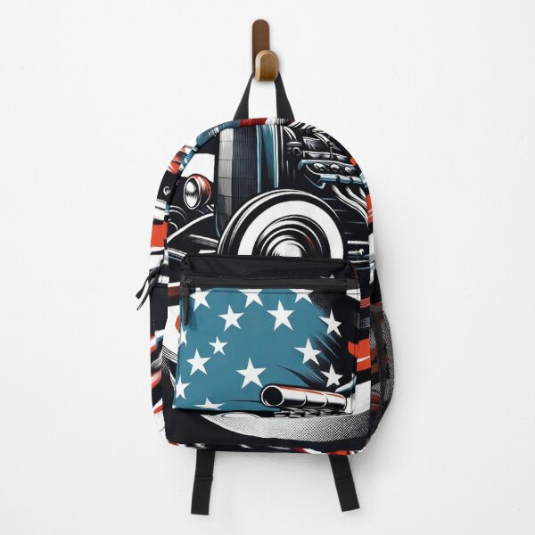 Artikelvorschau, Amerikanischer Hot Rod mit amerikanischer Flagge entworfen und verkauft von Red, White & Blue Glory.