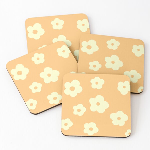 Item preview, patrón de flores aesthetic beige en fondo naranja  designed and sold by ArtKar.
