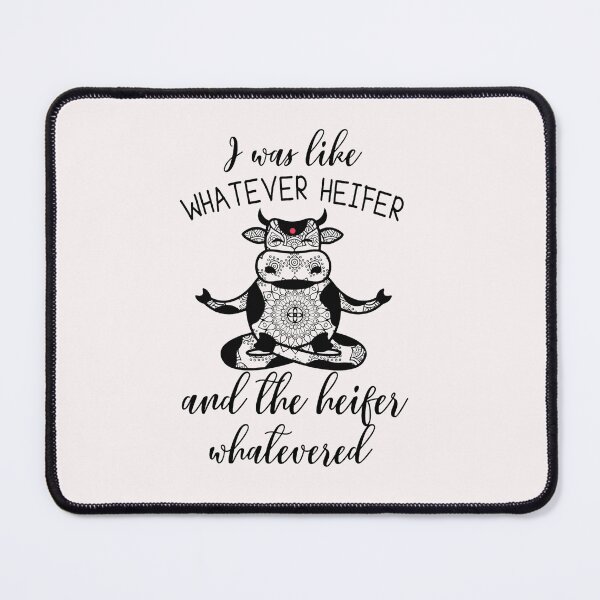 Artikelvorschau, Zen Bovine Tee: „Whatever Heifer“ Yoga-Kuh-Design entworfen und verkauft von Hudoges.