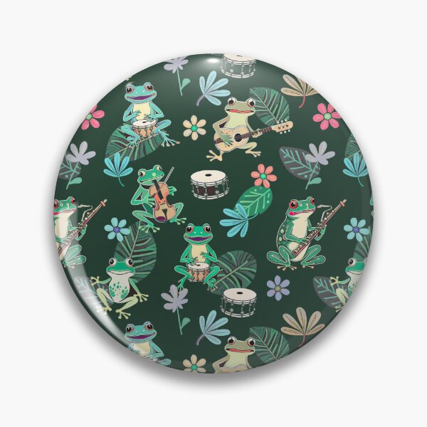 Item preview, Frogs Orchestra green designed and sold by Alessandro Remo Mazzoni Remotextiles.