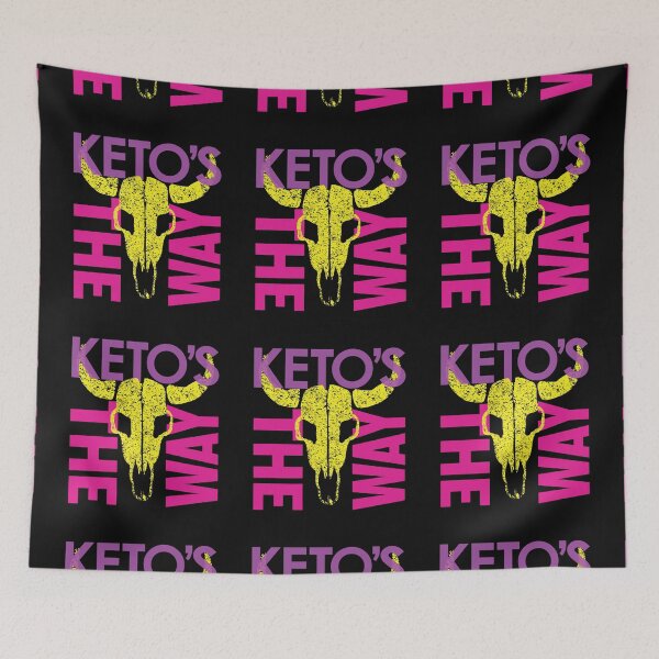 Item preview, Galactic Keto Vibes: Unleash the Force with "Ketos's THE WAY" Beef Cow Skull 80s colors version designed and sold by pelagio.