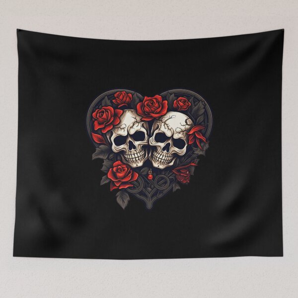 Item preview, Valentines day Skulls and roses designed and sold by AngelinaBezm.
