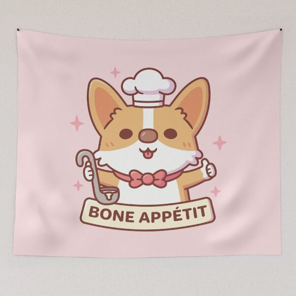 Item preview, Cute Corgi Chef Bone Appétit Funny Pun designed and sold by rustydoodle.