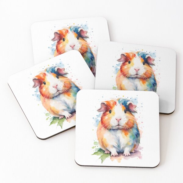 Item preview, Colorful Watercolor Cute Guinea Pig Portrait designed and sold by anyasevchenko.