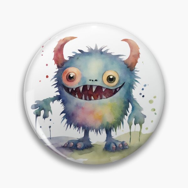 Item preview, Watercolor Friendly Monster 1 designed and sold by FlutterByH.