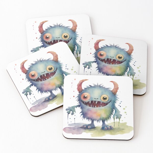 Item preview, Watercolor Friendly Monster 1 designed and sold by FlutterByH.