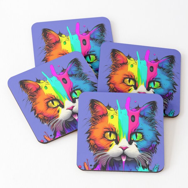Item preview, A cat drawn in colorful colors designed and sold by Firas Aljazzar.