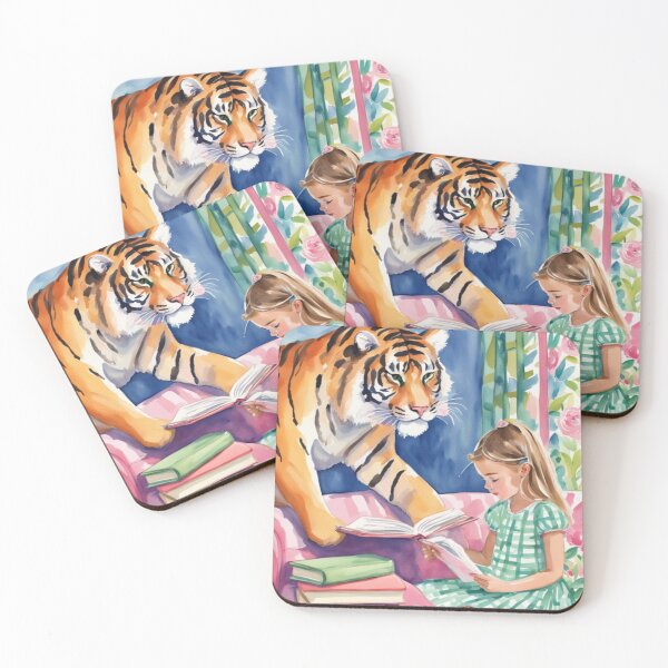 Item preview, When tiger ate my homework, whimsical kids art designed and sold by SophieClimaArt.
