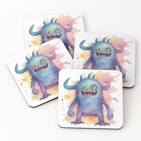 Item preview, Watercolor Friendly Monster 2 designed and sold by FlutterByH.