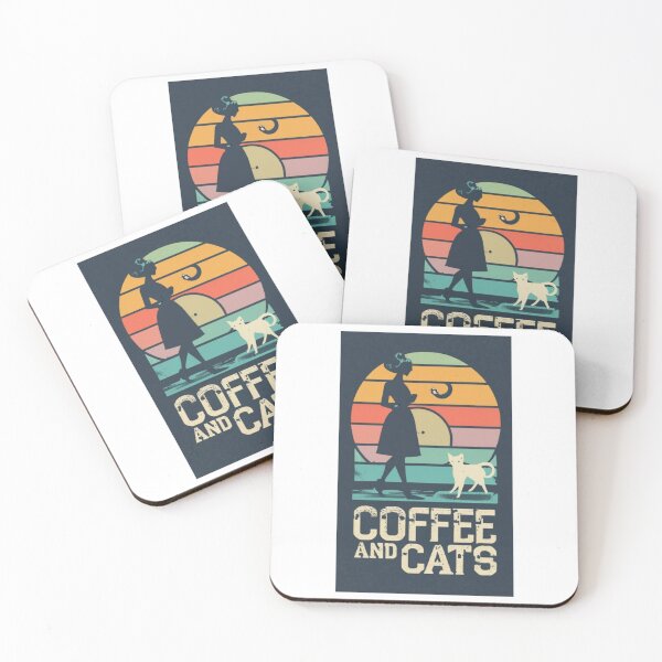 Item preview, retro girls coffe & cats v48 designed and sold by FenwickDesign99.