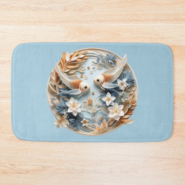 Item preview, Pisces Fishes - Orange and Blue - Quilled Paper Artwork designed and sold by Food Lover Art.
