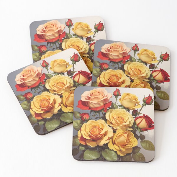 Item preview, A bouquet of yellow and red roses designed and sold by johndesign88.