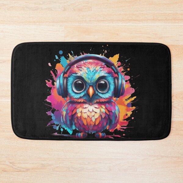 Item preview, Baby owl with headphones designed and sold by KarakitAI.