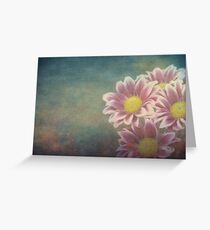 Flower on old vintage color grunge paper background Greeting Card