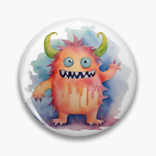 Item preview, Watercolor Friendly Monster 3 designed and sold by FlutterByH.