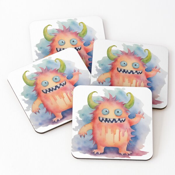 Item preview, Watercolor Friendly Monster 3 designed and sold by FlutterByH.