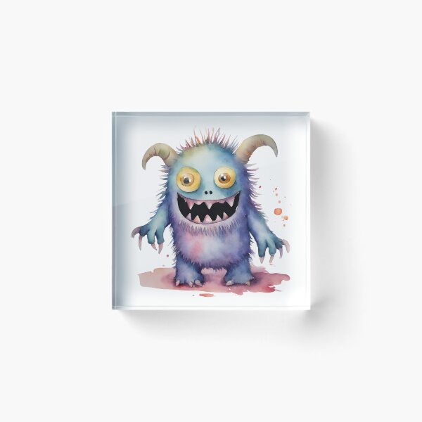 Item preview, Watercolor Friendly Monster 4 designed and sold by FlutterByH.