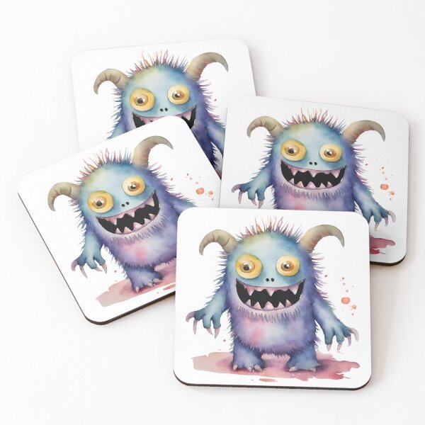 Item preview, Watercolor Friendly Monster 4 designed and sold by FlutterByH.