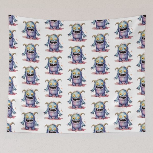 Item preview, Watercolor Friendly Monster 4 designed and sold by FlutterByH.