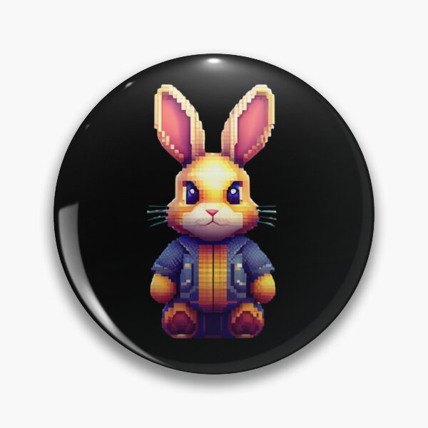 Item preview, Pixel bunny with blue jacket designed and sold by HarriPaloma.