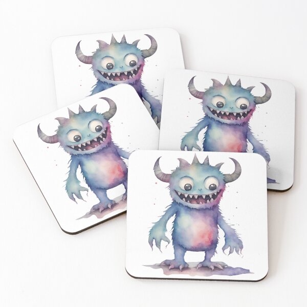 Item preview, Watercolor Friendly Monster 5 designed and sold by FlutterByH.