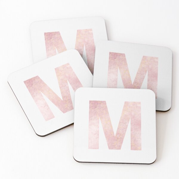 Item preview, Initial M with pink marble effect designed and sold by alessiazoe.