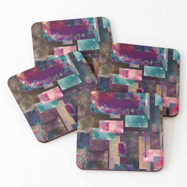 Item preview, Galaxy Scrap Quilt Abstract Art Collage No. 3, Purple Pink Teal designed and sold by Kristi Duggins.