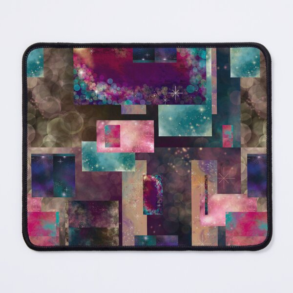 Item preview, Galaxy Scrap Quilt Abstract Art Collage No. 3, Purple Pink Teal designed and sold by Kristi Duggins.