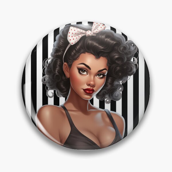 Item preview, beautiful pinup woman with a bow in her hair designed and sold by Alyn8.
