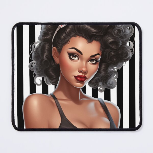 Item preview, beautiful pinup woman with a bow in her hair designed and sold by Alyn8.