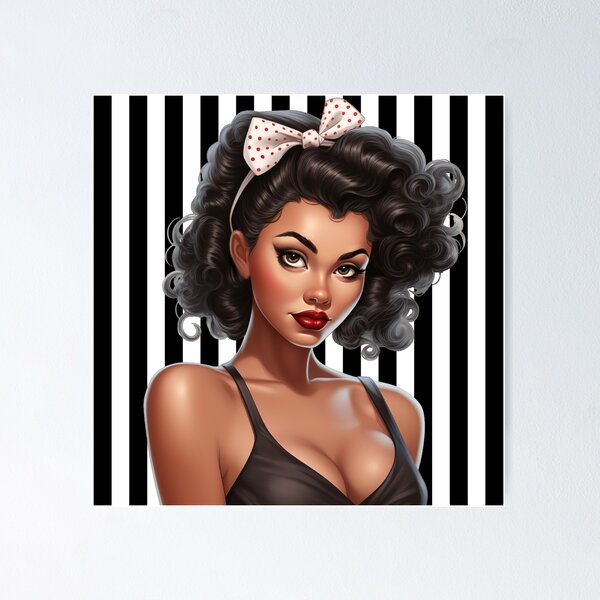 Item preview, beautiful pinup woman with a bow in her hair designed and sold by Alyn8.