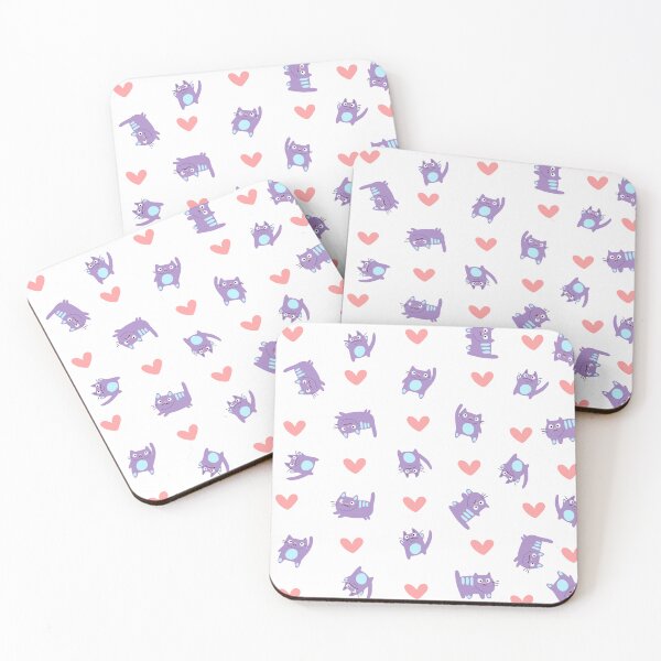 Item preview, Funny Purple Cats in Hearts - Stickers Pack designed and sold by Tomasz C.