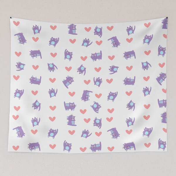 Item preview, Funny Purple Cats in Hearts - Stickers Pack designed and sold by Tomasz C.