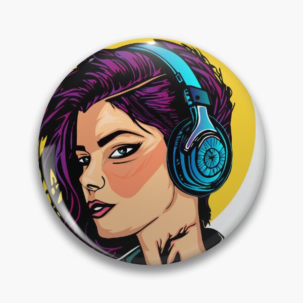 Item preview, vector girl illustration with headphones designed and sold by AnQartways.