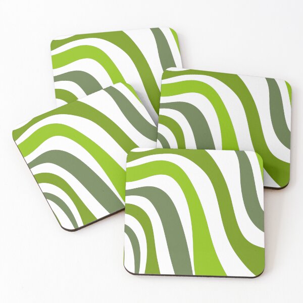 Item preview, patrón de líneas irregulares en tonos verdes designed and sold by ArtKar.