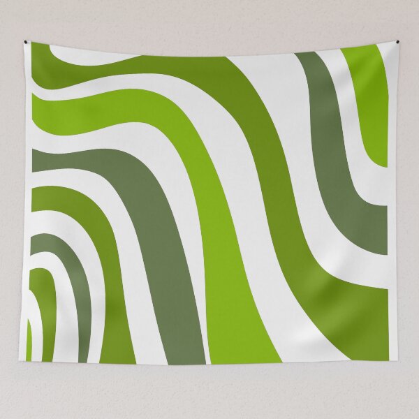 Item preview, patrón de líneas irregulares en tonos verdes designed and sold by ArtKar.