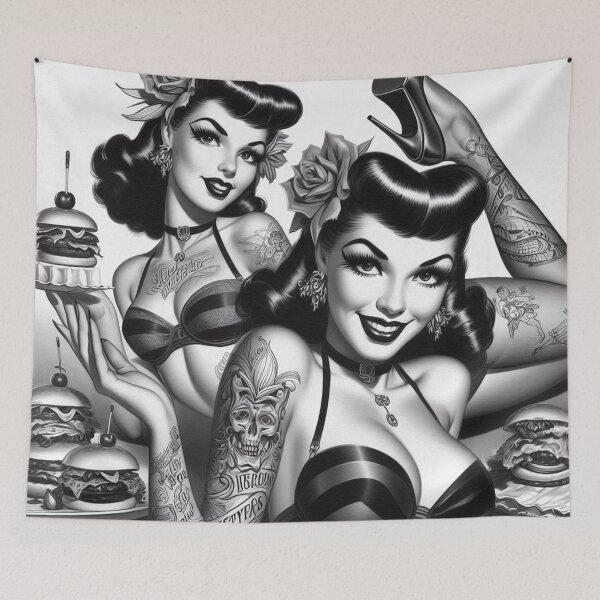 Item preview, Vintage Tattoo Pin Ups designed and sold by PulpVintage.