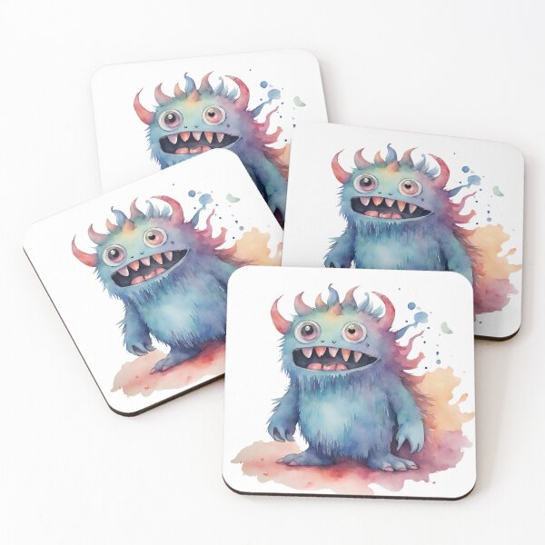 Item preview, Watercolor Friendly Monster 6 designed and sold by FlutterByH.